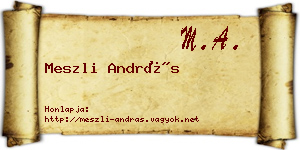 Meszli András névjegykártya