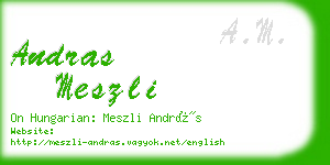 andras meszli business card